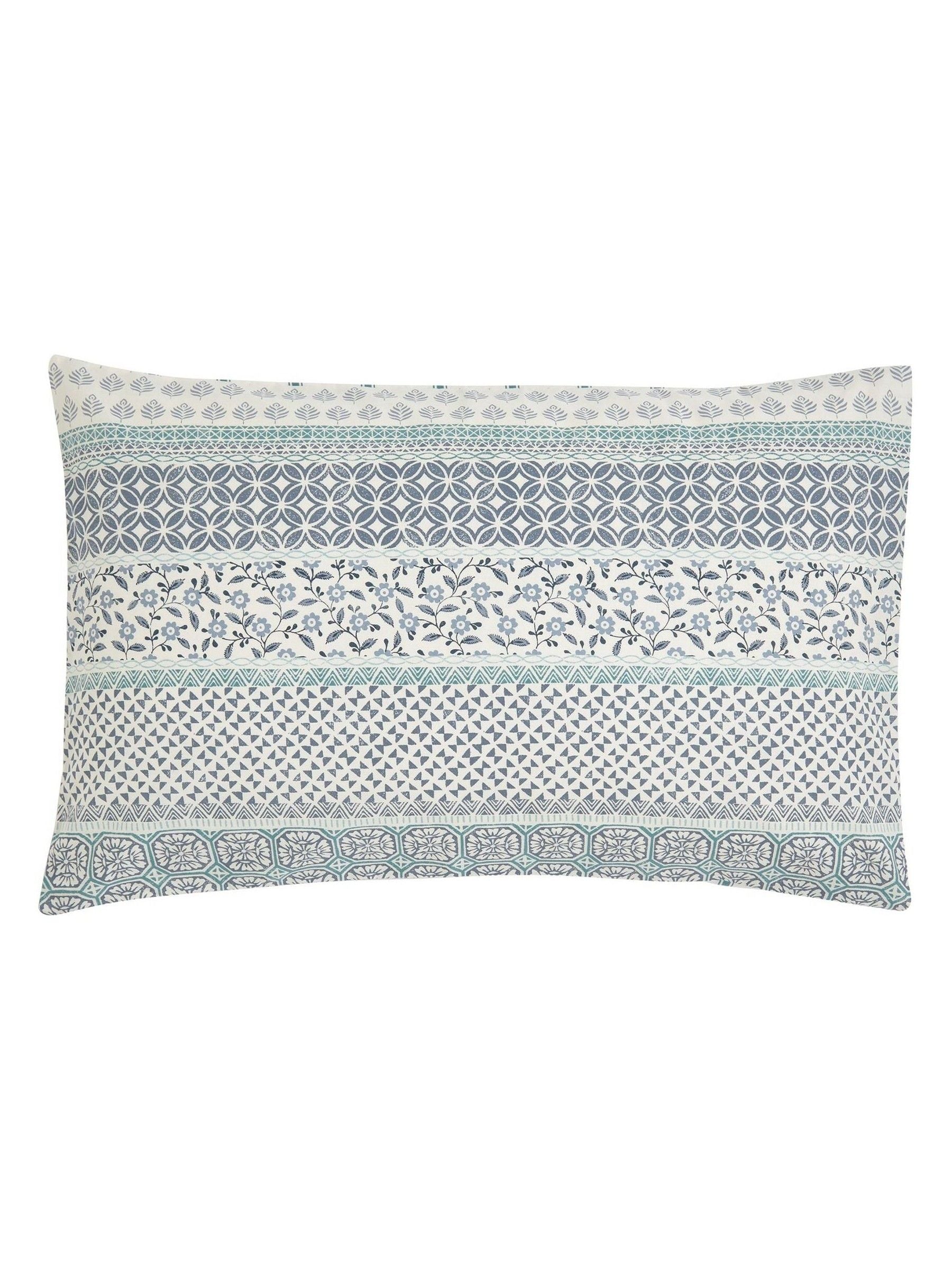 Helena Springfield blue teal folk stripe duvet cover set, UK version