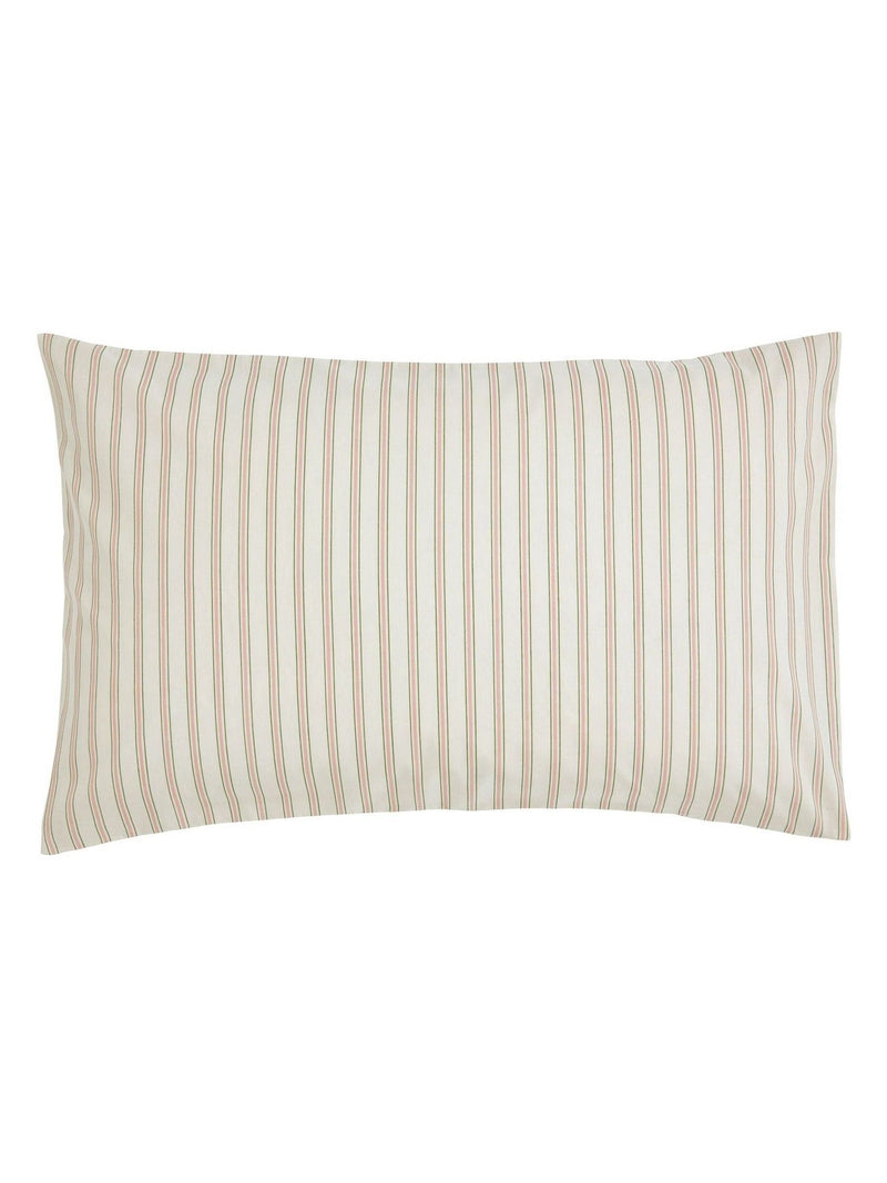 Helena Springfield Green Pink Ticking Stripe 100% Cotton Duvet Set