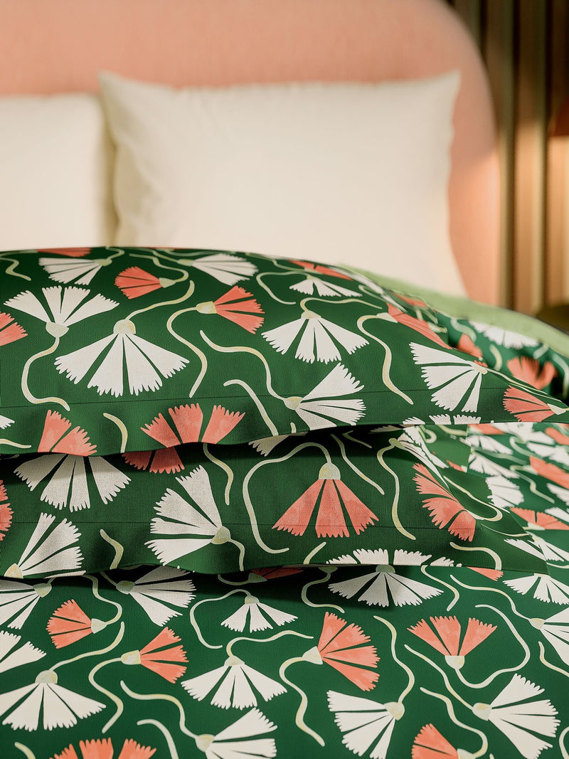 Scion Green Fan Floral Print Duvet Set (British brand)