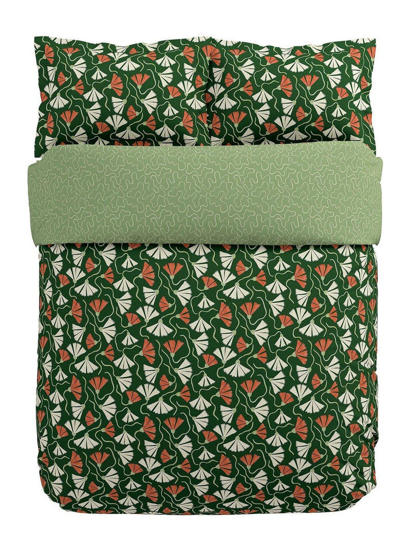 Scion Green Fan Floral Print Duvet Set (British brand)
