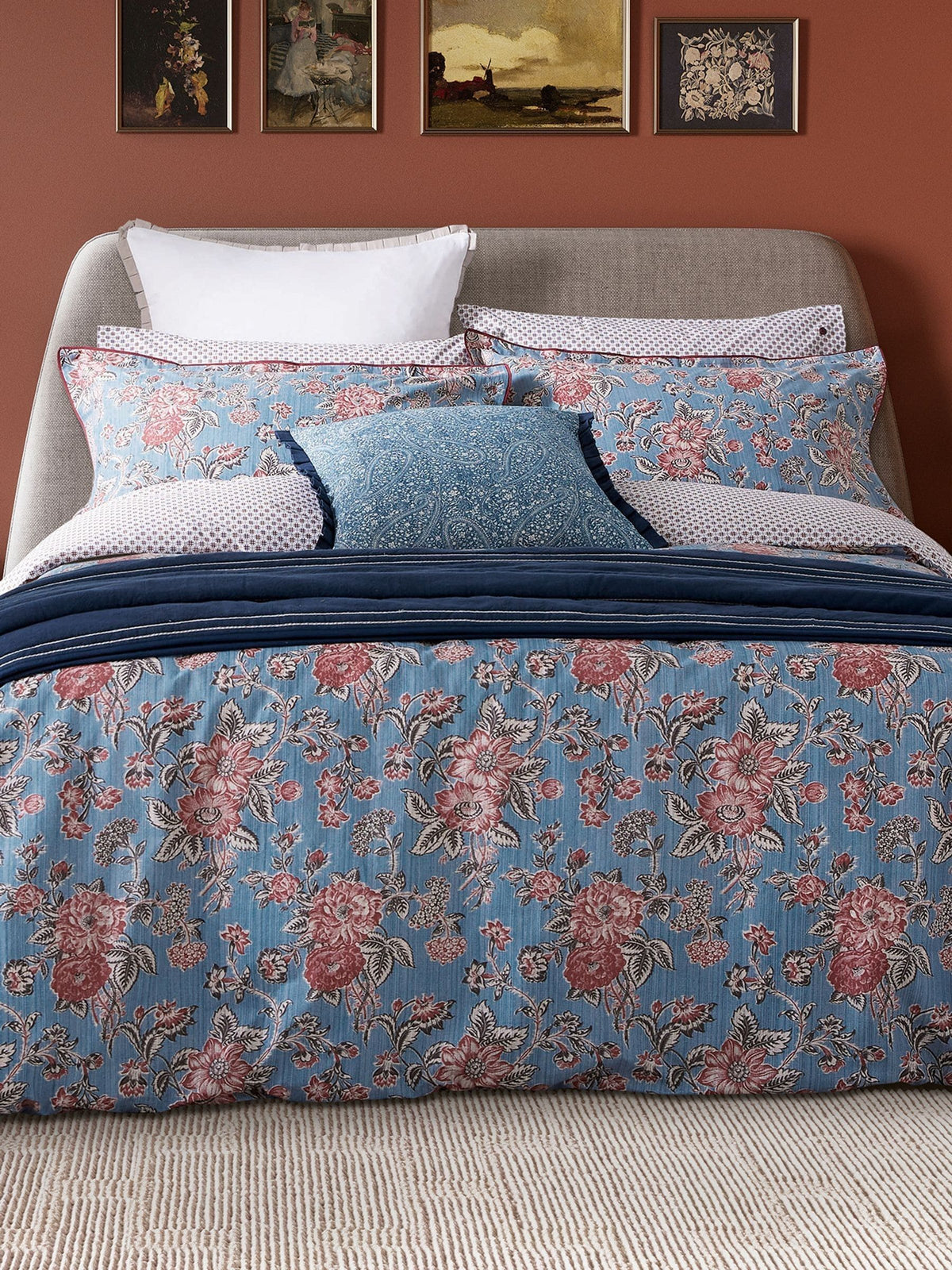 Bedeck of Belfast Denim Blue Emmeline duvet set - British product