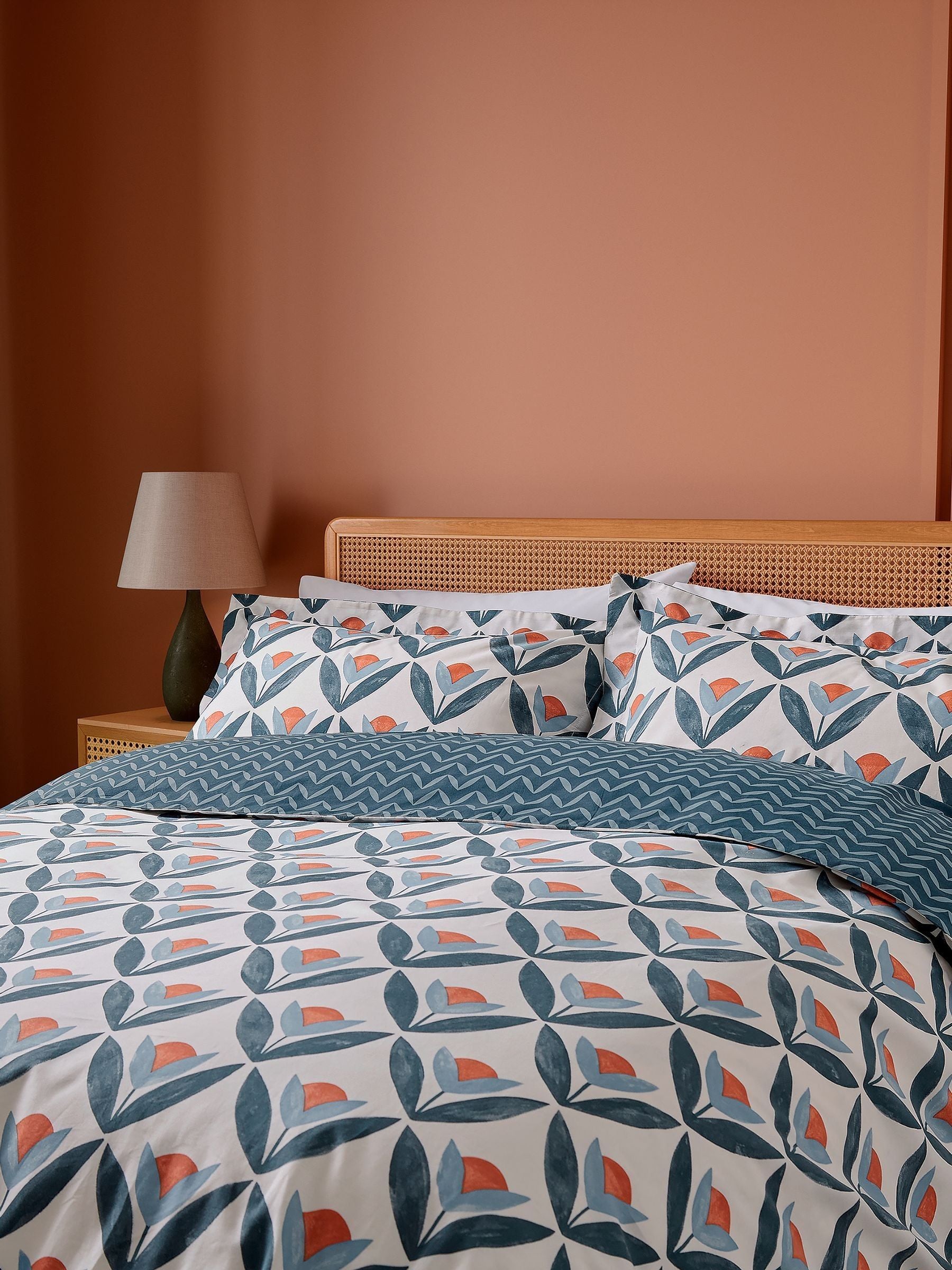 Scion Navy Tulip Trellis duvet set (British brand)