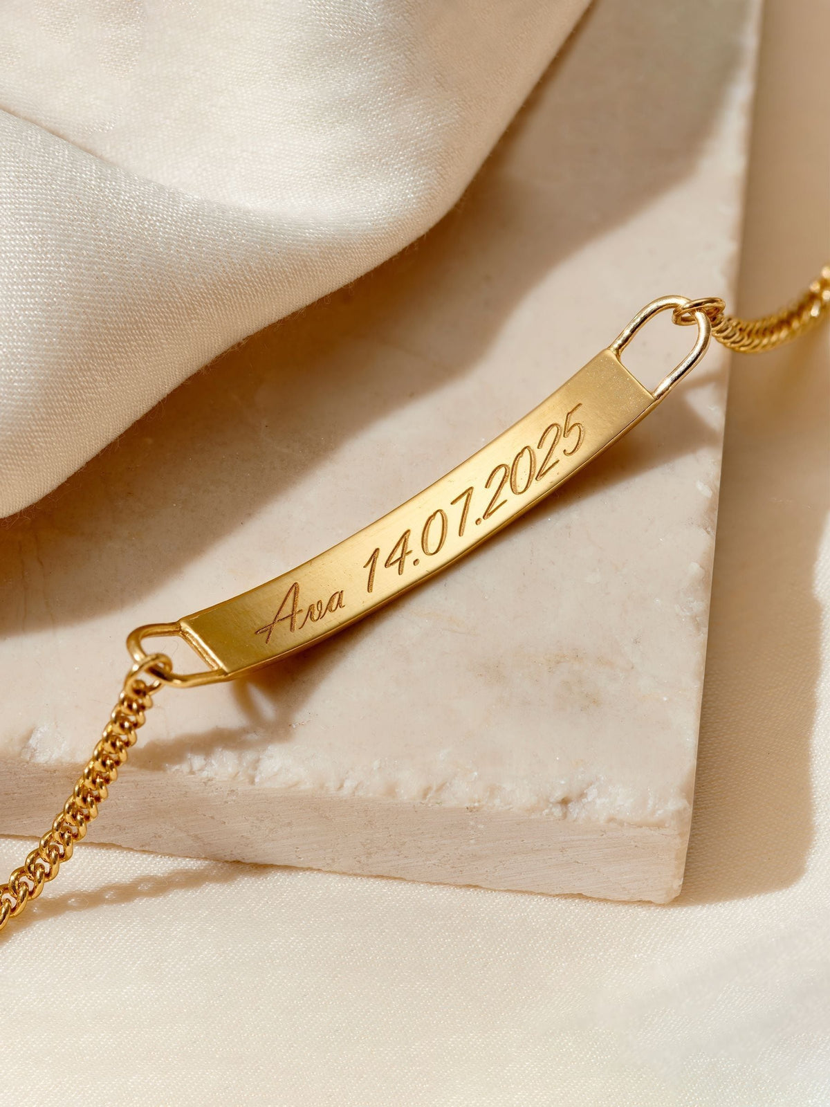 Posh Totty Designs Gold Tone Message ID Bracelet 18cm, imported from the UK
