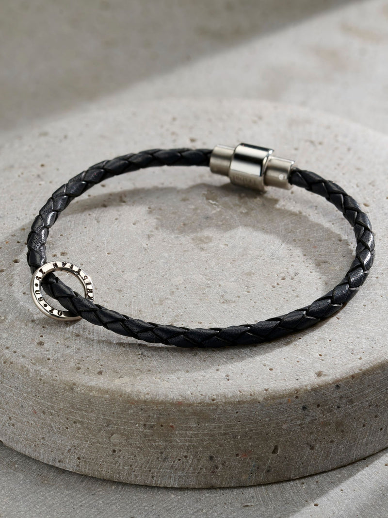 Posh Totty Designs personalised leather bracelet 21cm, imported from the UK