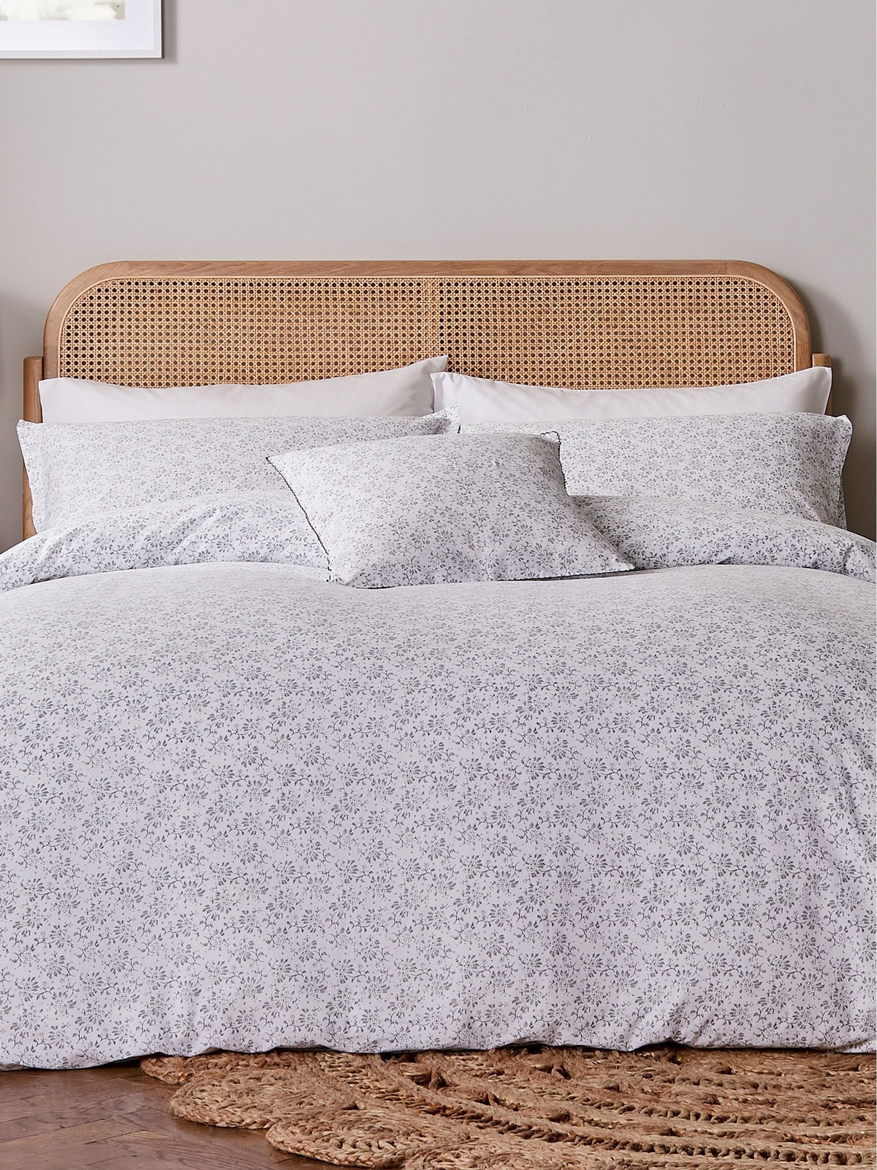 Cloud Grey Mae 100% Cotton Duvet Set, imported from the UK
