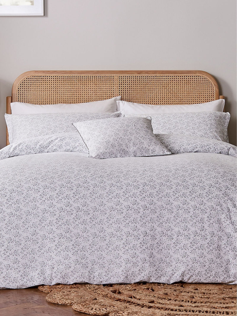 Cloud Grey Mae 100% Cotton Duvet Set, imported from the UK