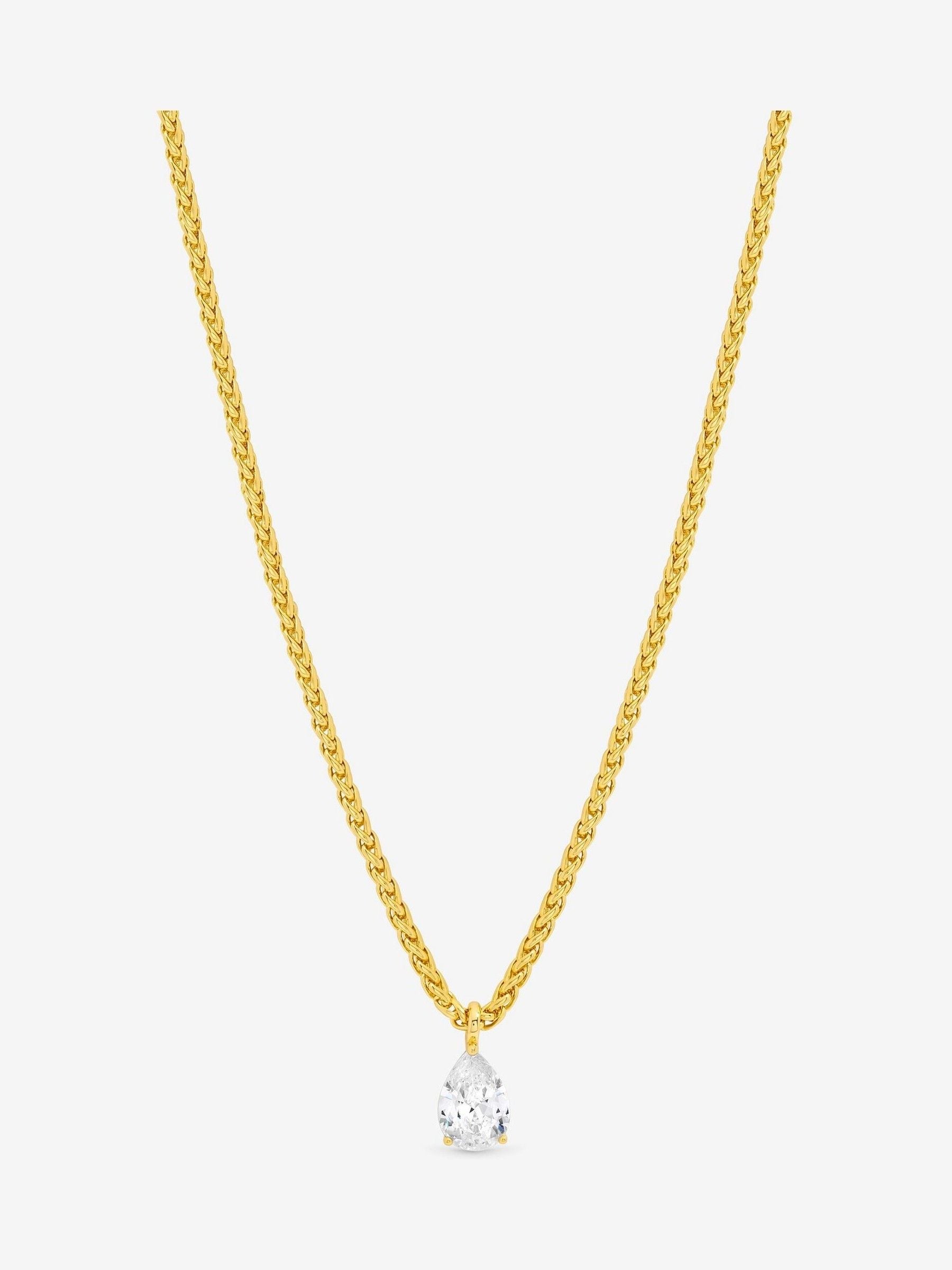 Jon Richard gold plated cubic zirconia necklace 457mm, UK version