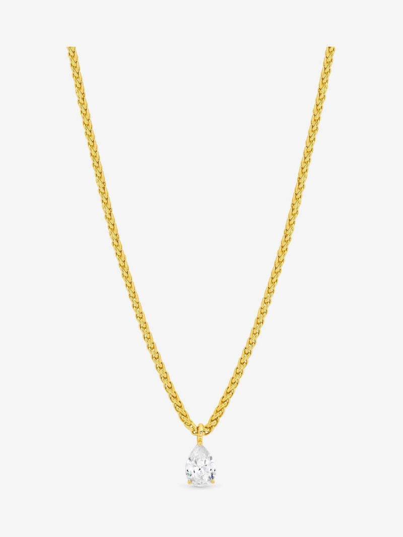 Jon Richard gold plated cubic zirconia necklace 457mm, UK version