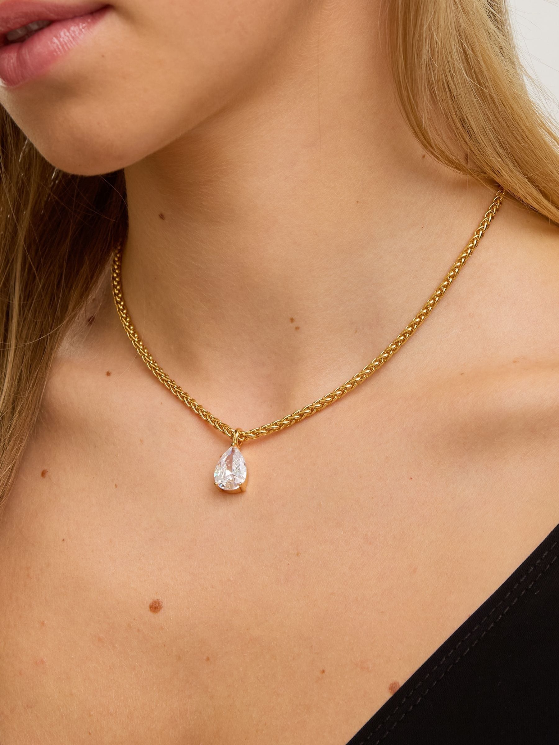 Jon Richard gold plated cubic zirconia necklace 457mm, UK version