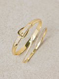 Gold Plated Pave Crystal Buckle Bangle 13mm x 52mm