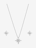 Jon Richard Metallic Rhodium Plated and Pave Star Jewellery Set, UK version