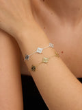 Jon Richard Silver Diamond Cut Clover Bracelet