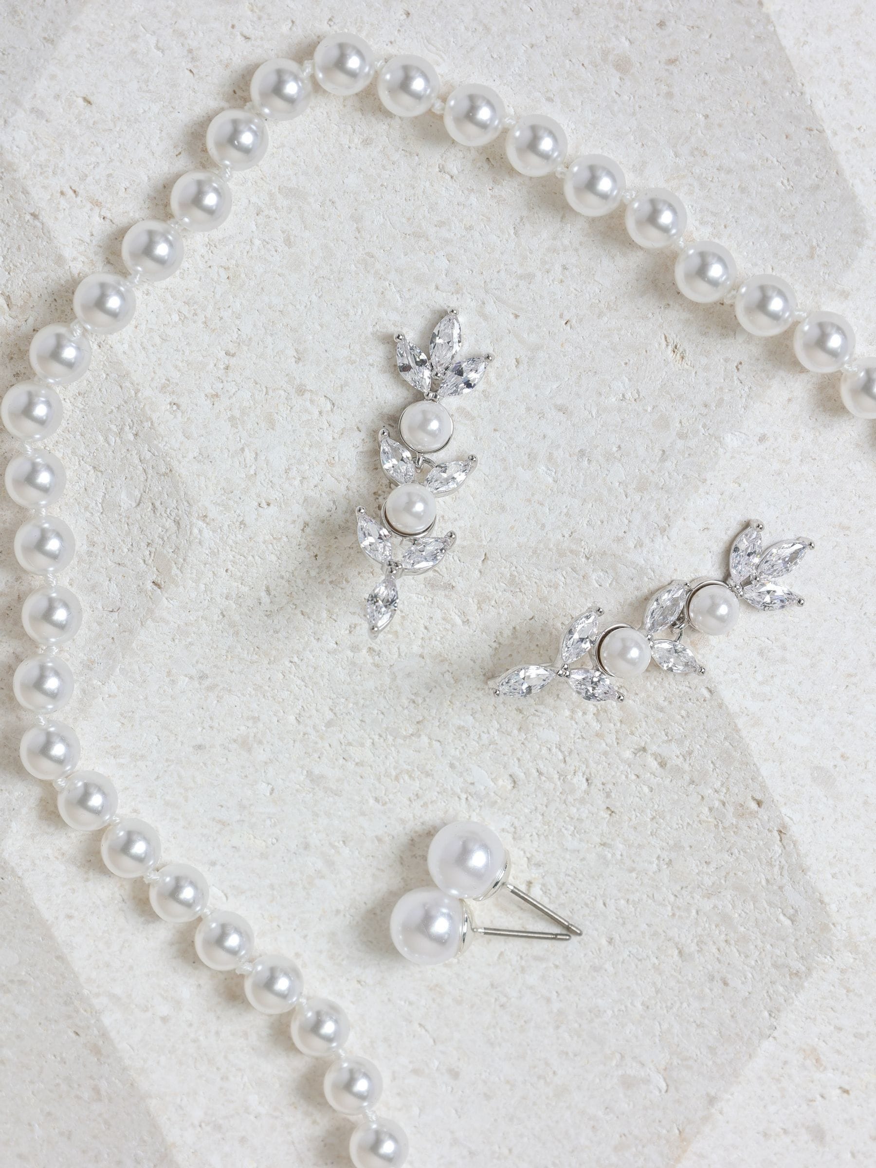 Silver Plated 6mm Knotted Pearl Necklace
