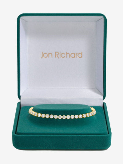 Jon Richard Gold 14K Plated and Crystal Cubic Zirconia Tennis Bracelet - Gift Box