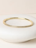 14K Gold Plated Pave Bangle with Lobster Clasp, 50mm Width, 204mm Length