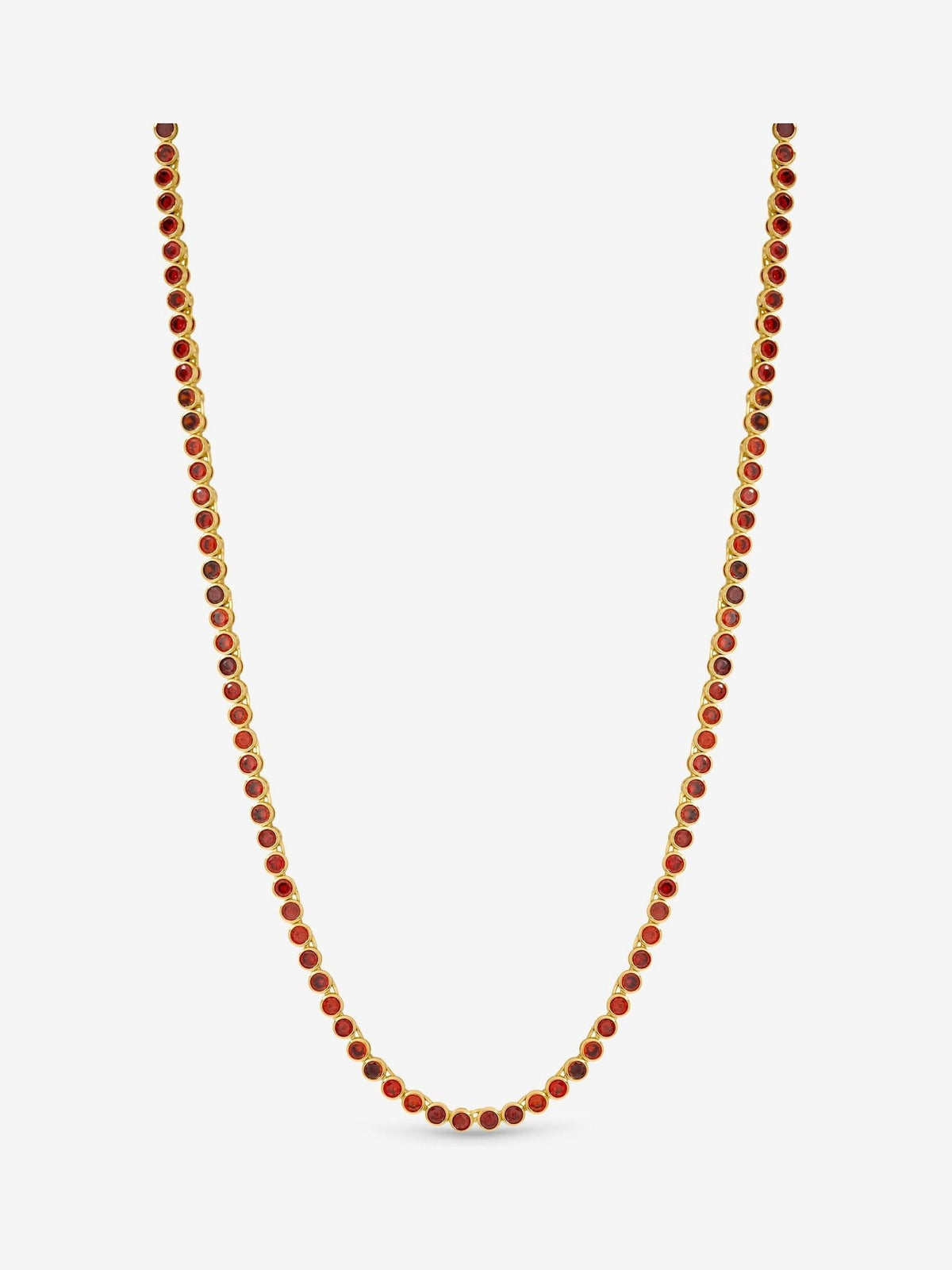 Jon Richard Gold 14K Plated and Red Cubic Zirconia Tennis Necklace - Gift Box
