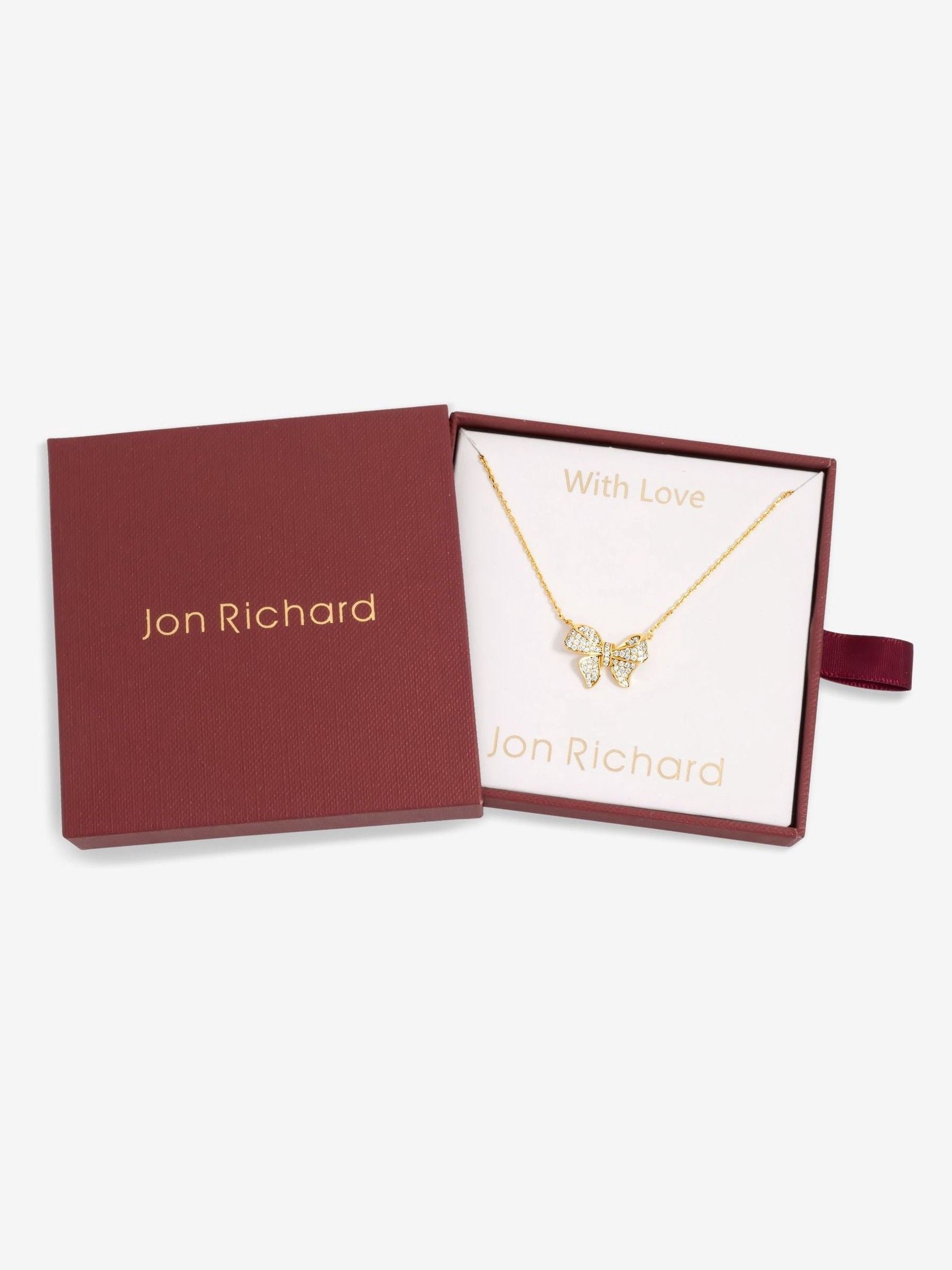 Jon Richard Gold 18K Plate Bow Pendant - Gift Box