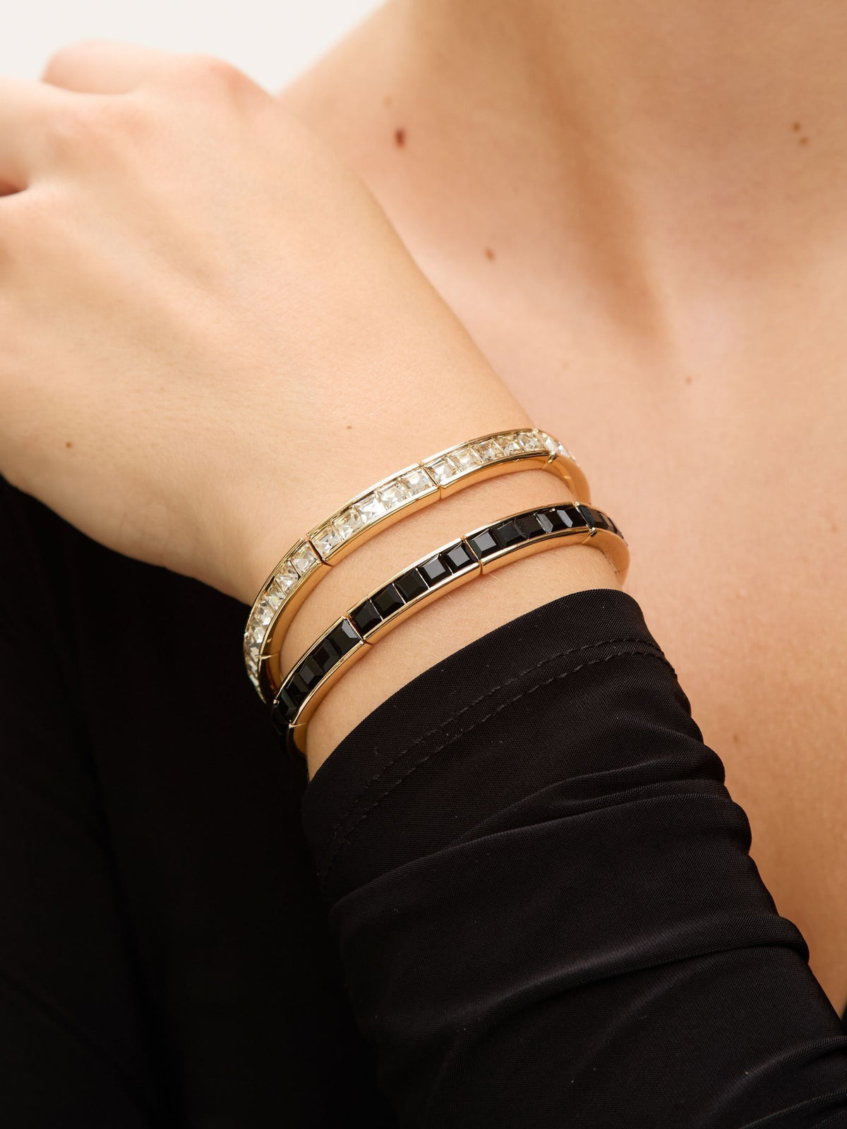 Jon Richard Gold Plated and Cubic Zirconia Stretch Bracelet