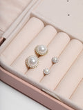 Jon Richard Silver Rhodium Plated Mini Pearl and Crystal Earrings