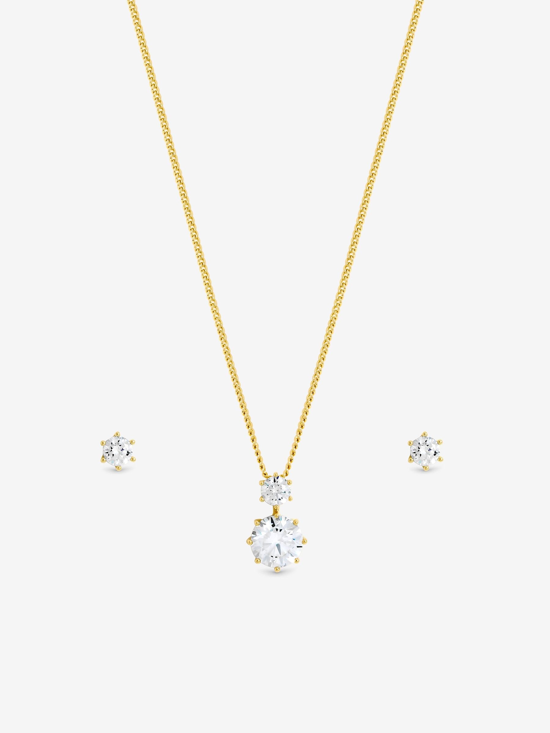 Jon Richard Gold Plated and Cubic Zirconia Round Drop Box Set Gift Box
