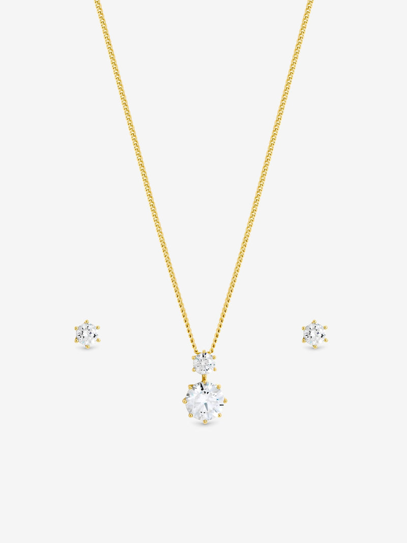 Jon Richard Gold Plated and Cubic Zirconia Round Drop Box Set Gift Box