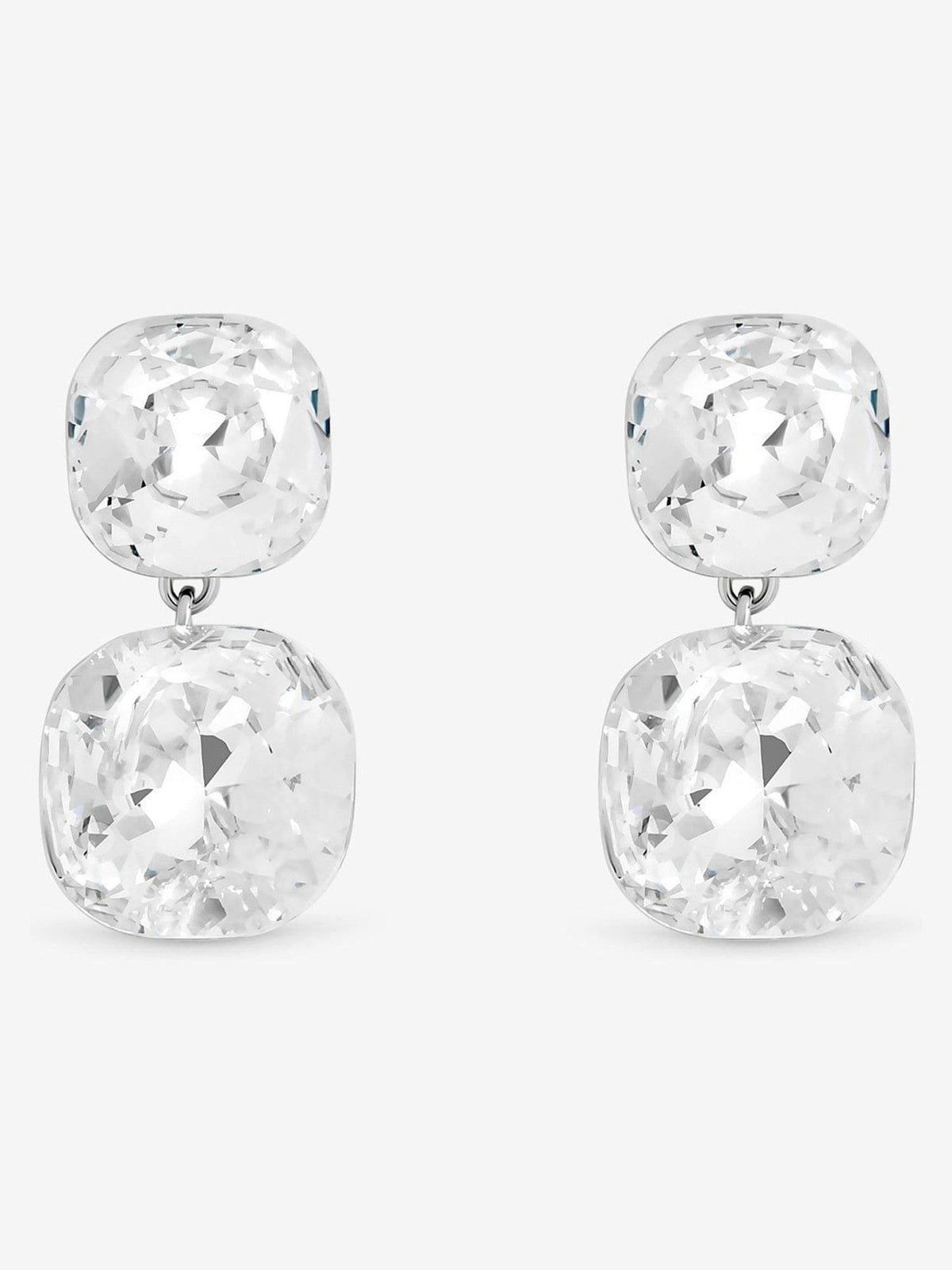 Jon Richard Silver Rhodium Plated Crystal Statement Stone Drop Earrings