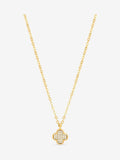 Gold Plated Micro Pave Clover Pendant with Lobster Clasp