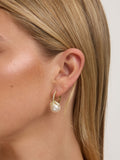 Jon Richard Gold Plated Crystal Leaf and Pearl Earrings
