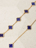 Jon Richard blue plated jet station clover necklace 17 inch chain, UK version