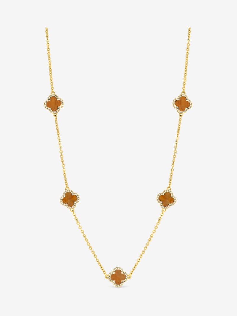 Jon Richard clover necklace orange plated 17 inch chain UK version