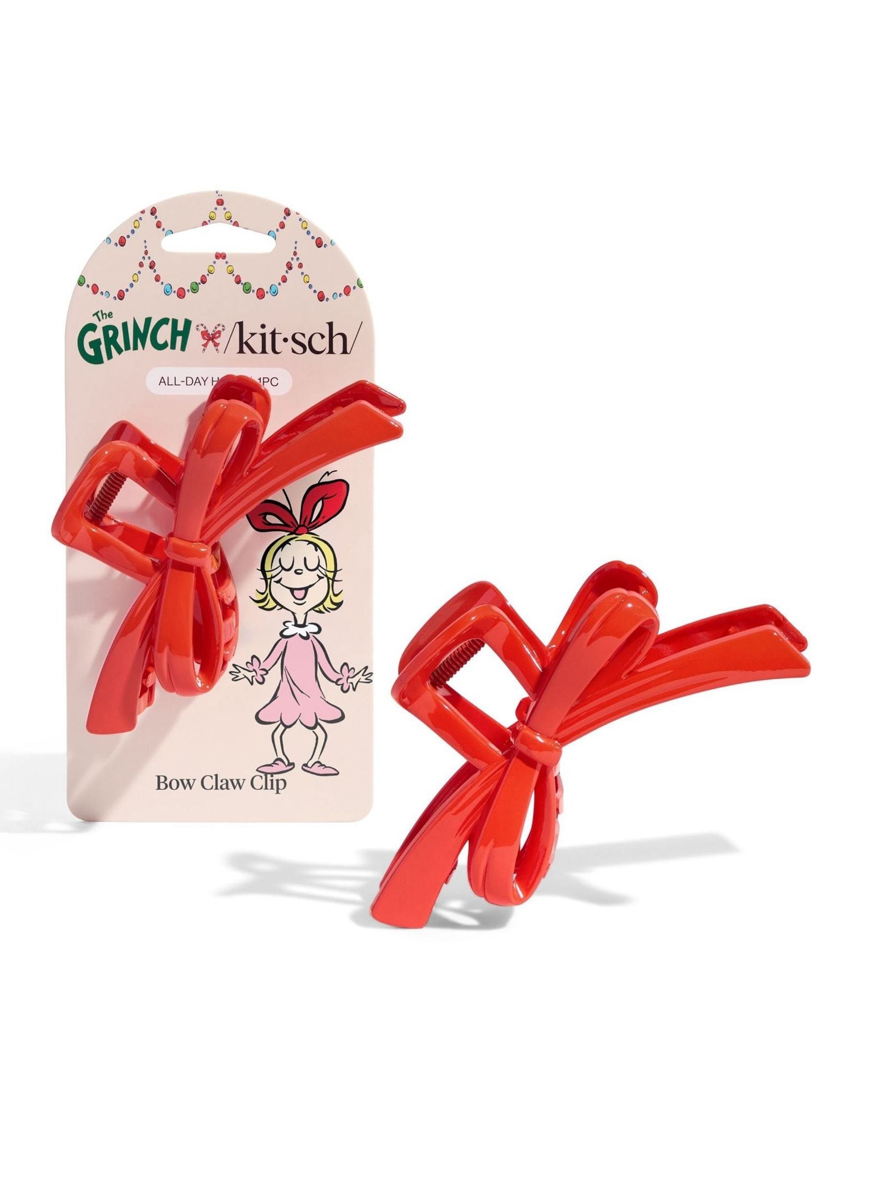 Kitsch The Grinch x Kitsch Bow Claw Clip