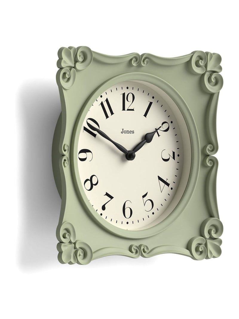 Jones Clocks Sage Green Rialto wall clock 25cm, UK version