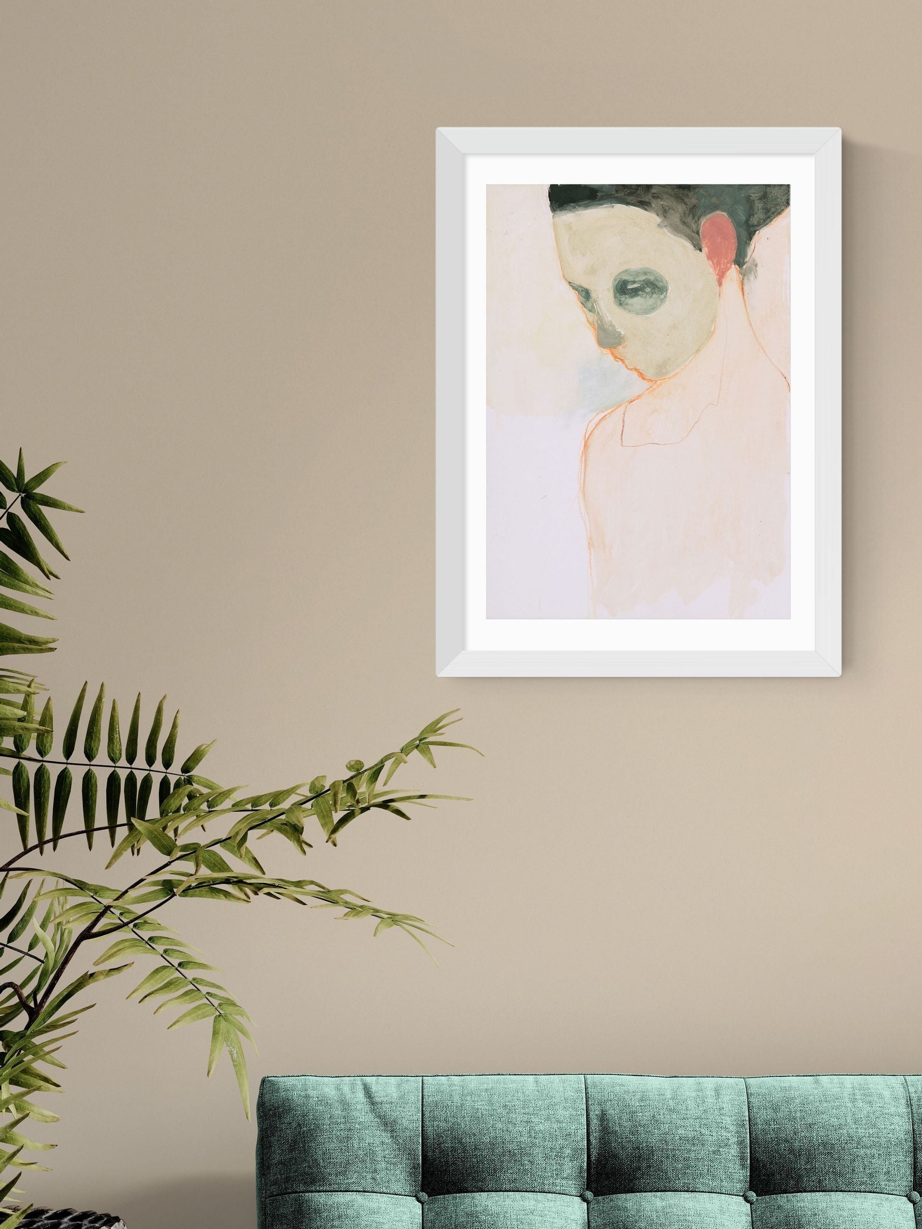 East End Prints white nude portrait wall art print - British product