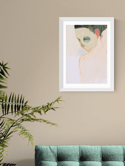 East End Prints White Nude Portrait Wall Art Print