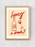 East End Prints Oak Fancy a Drink wall art - British product