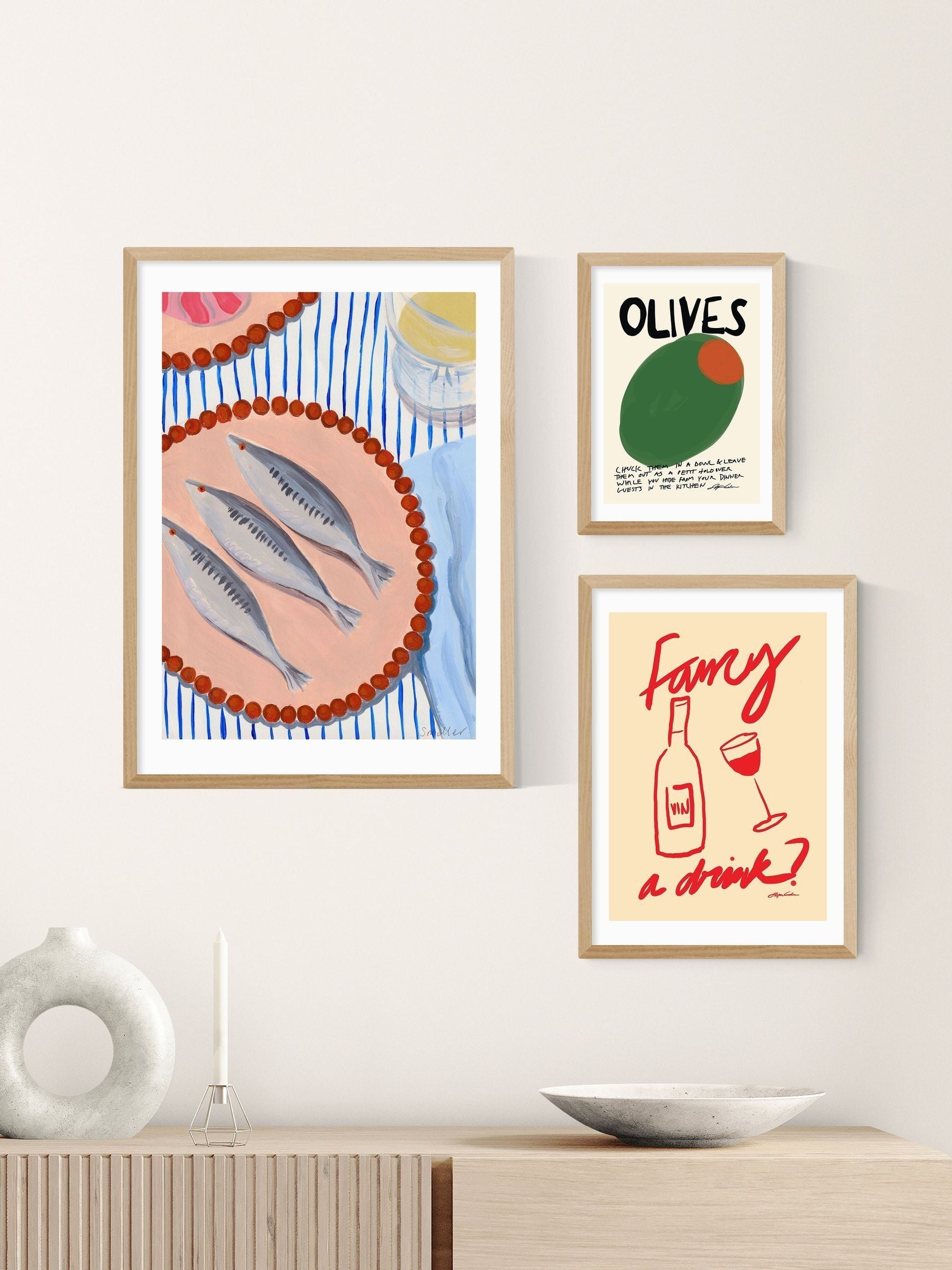 East End Prints Oak Fancy a Drink wall art - British product