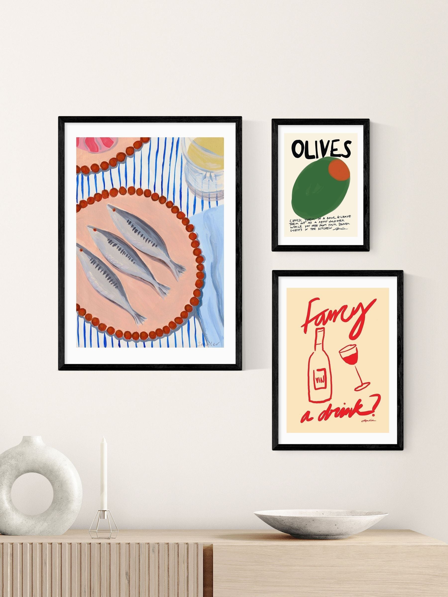 East End Prints black olives wall art print - British product