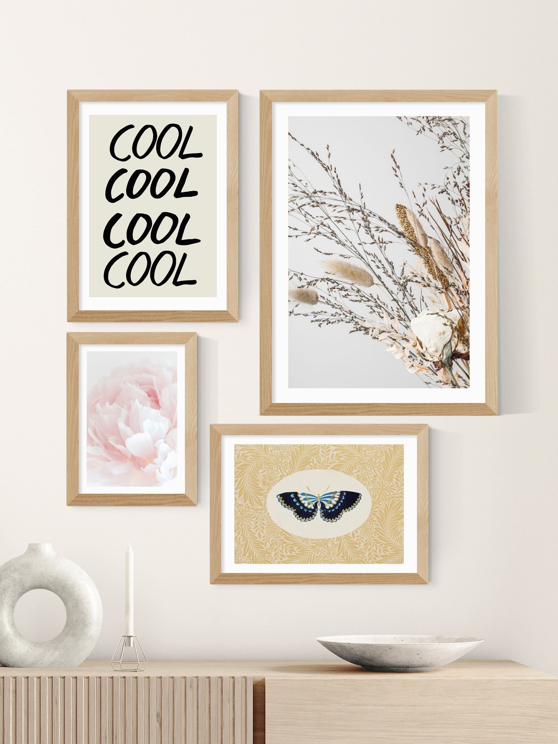 1x Gallery oak cool quote wall art print - British product