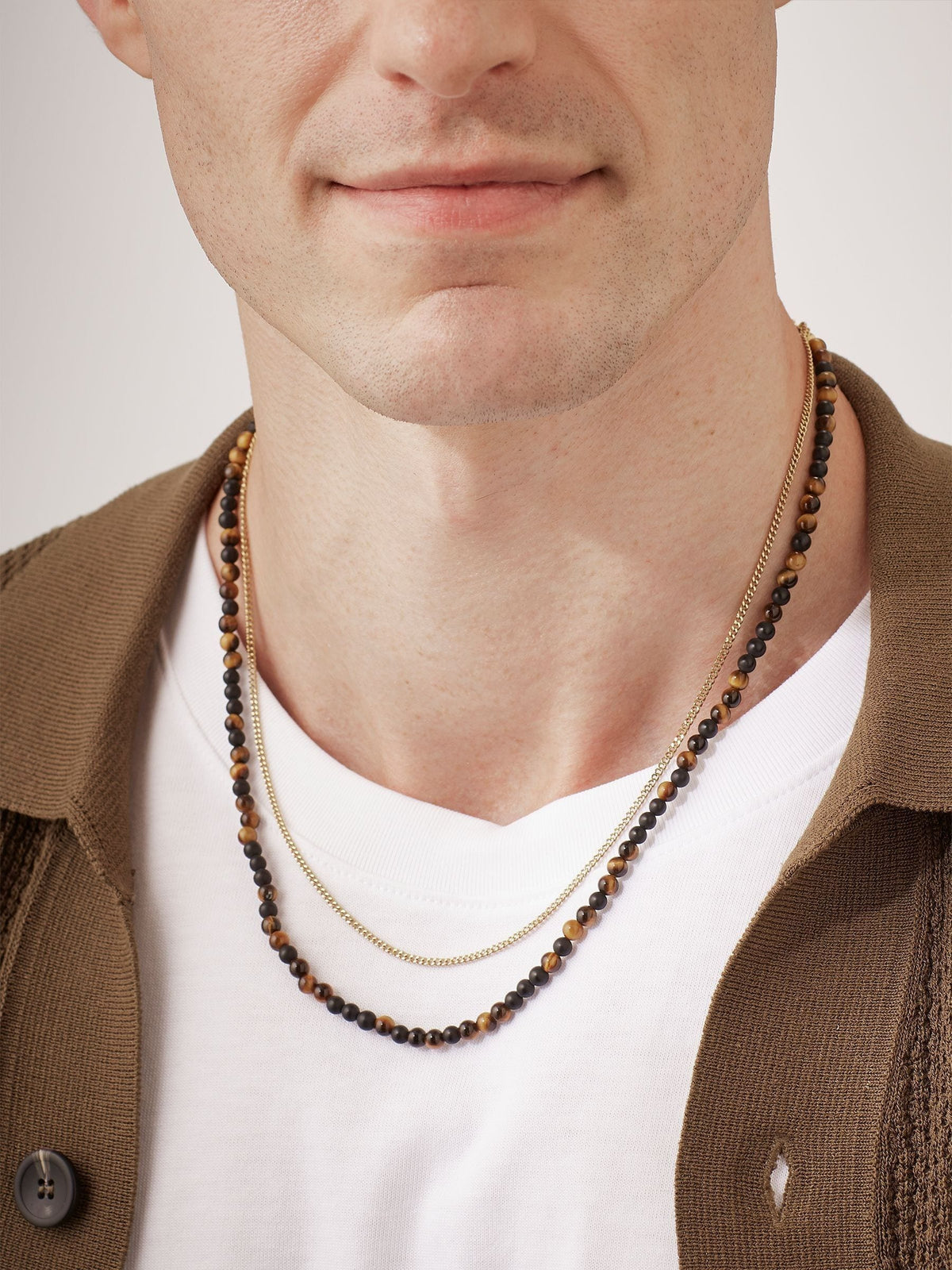 Bartlett men's necklace mixed tiger's eye - British product