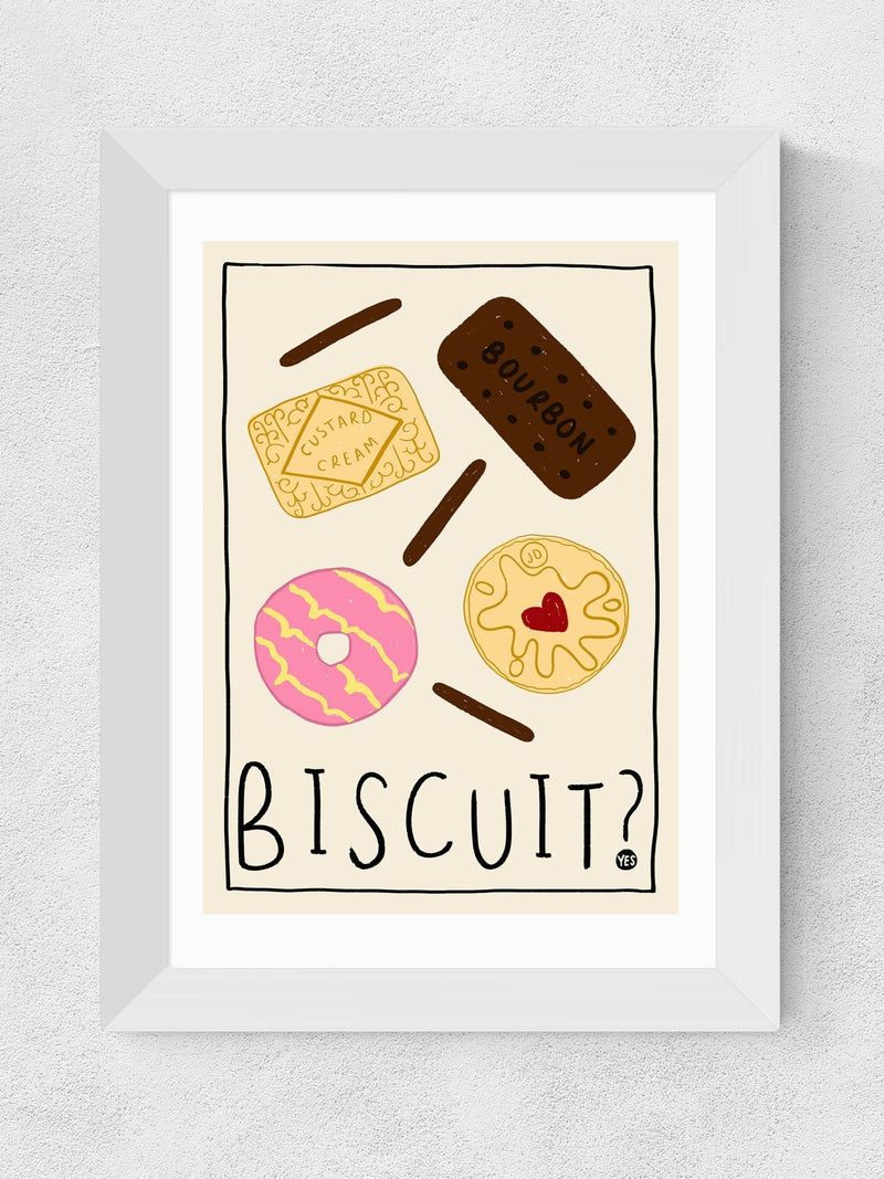 Amber May Art White Biscuit Wall Art Print - British product