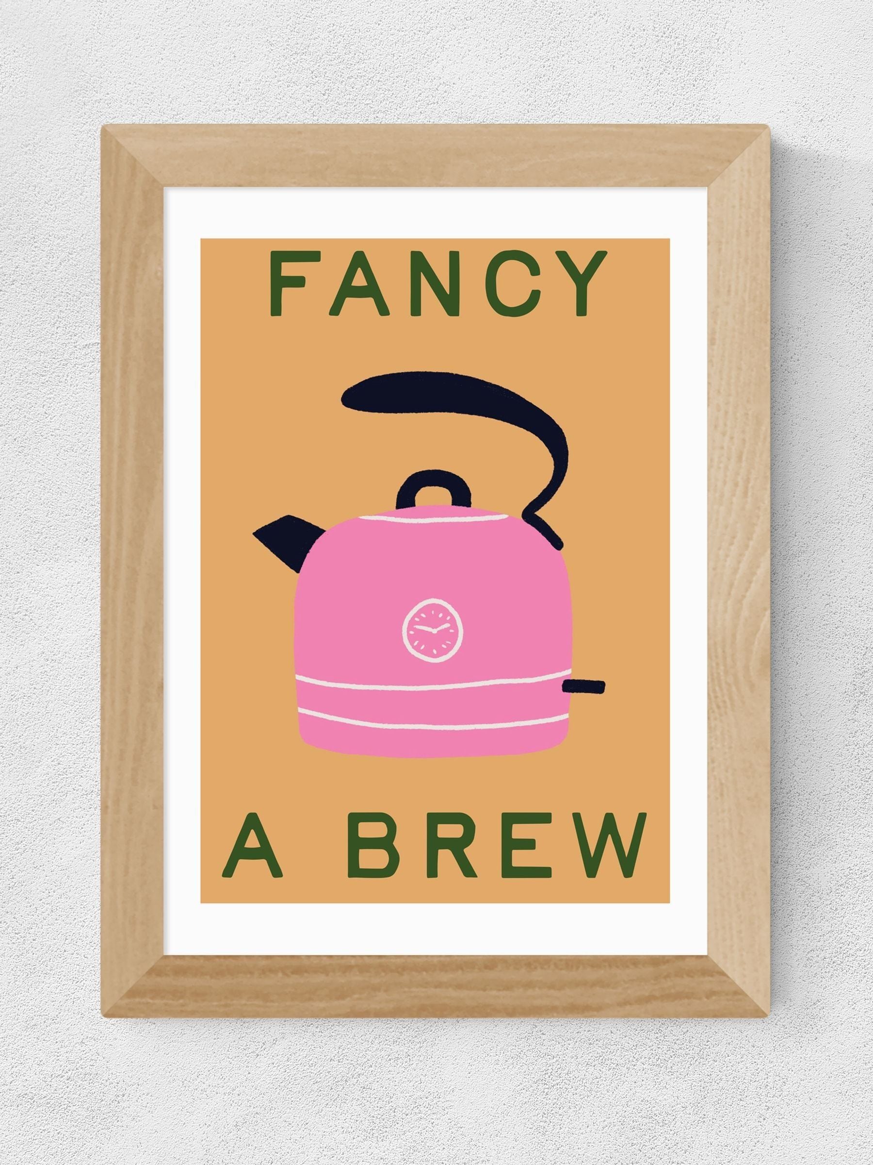 East End Prints oak fancy a brew wall art print - British product