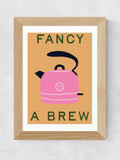East End Prints oak fancy a brew wall art print - British product