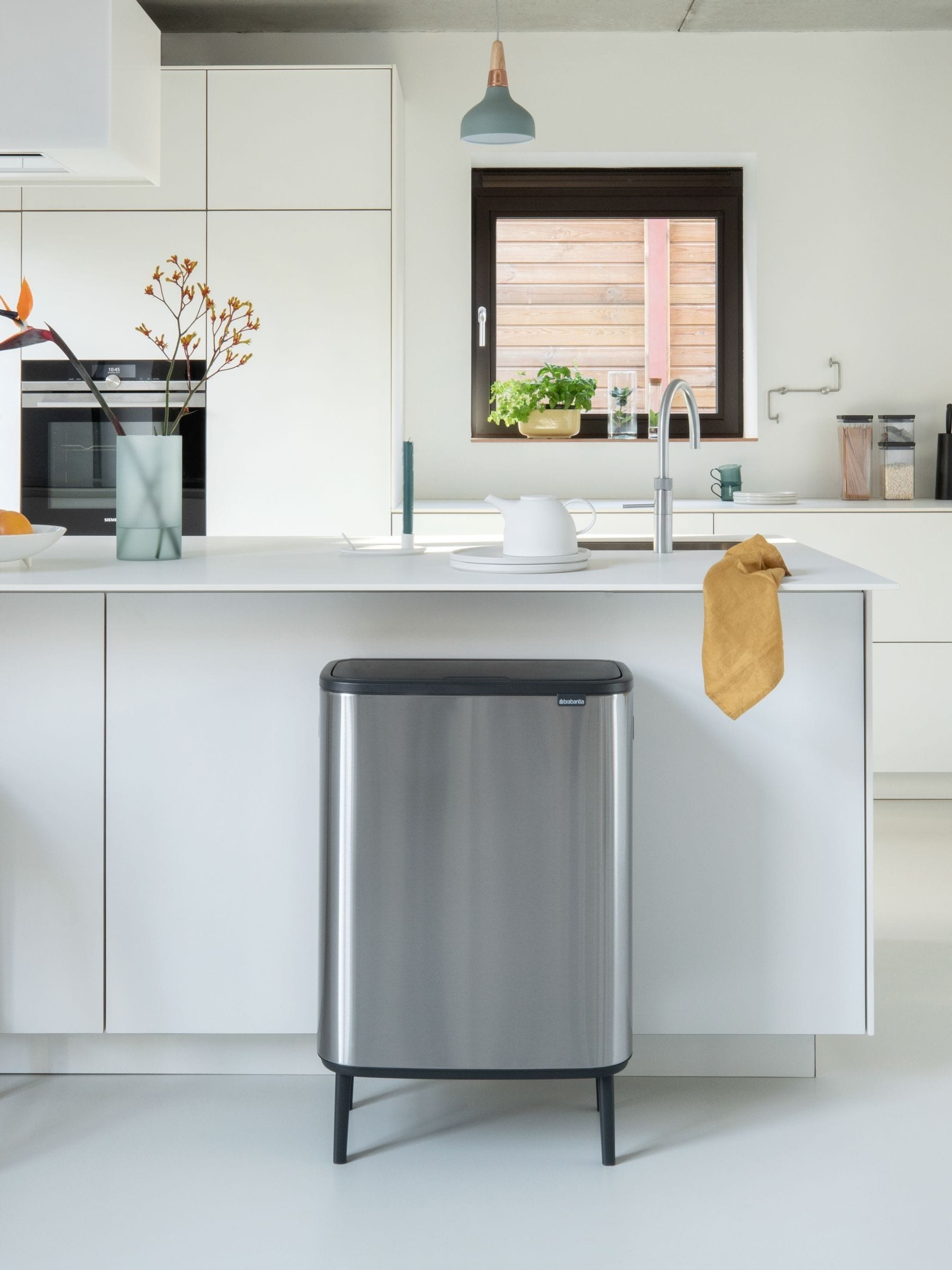 Brabantia Matt Steel Fingerprint Proof Bo Touch Hi waste separation bin 2 x 30L - British product