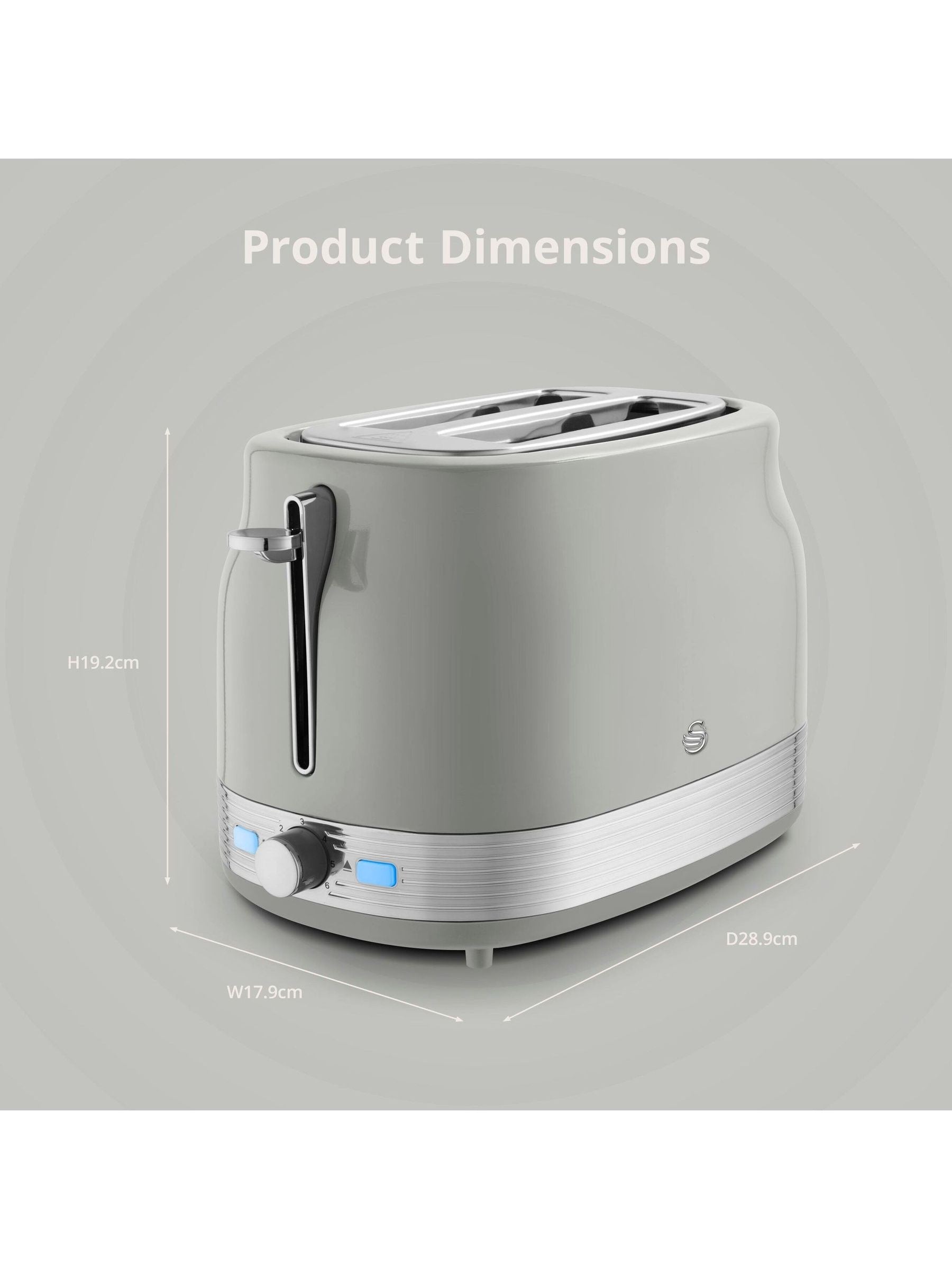 Swan Grey Retro 2 Slice Toaster (British brand)