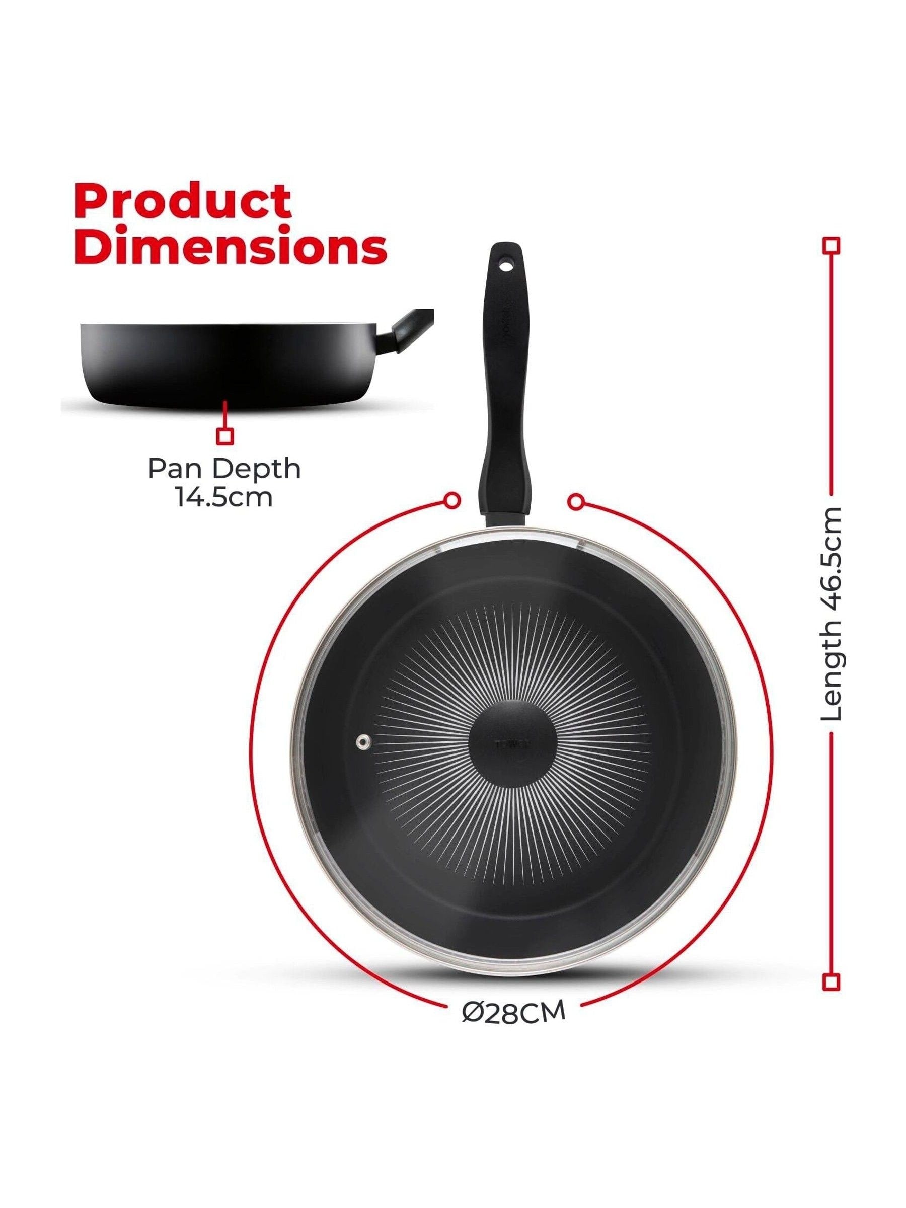 Tower Black 28cm Multi-Pan with Lid (British brand)