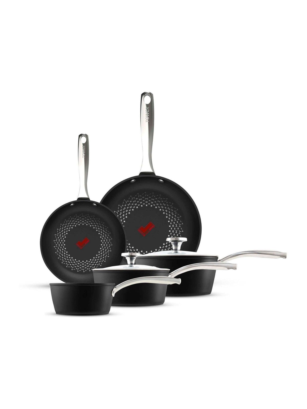 Tower Black Smart Start Ultra Forged 5 Piece Cookware Set (British brand)