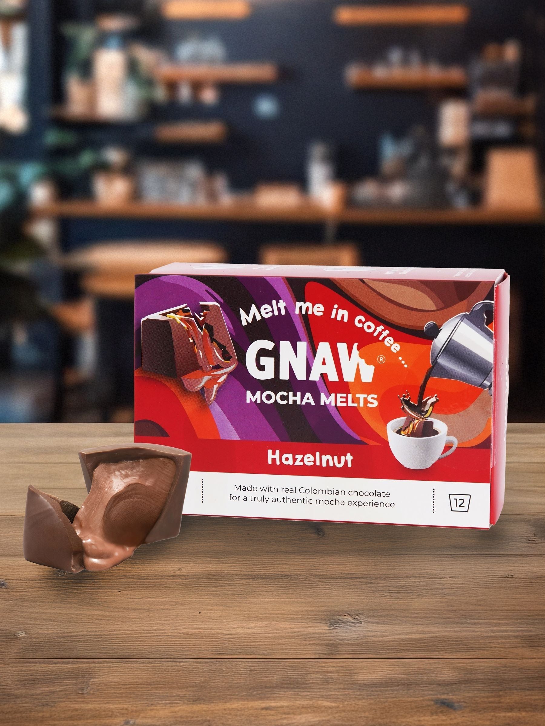 Gnaw Hazelnut Mocha Melts, UK version