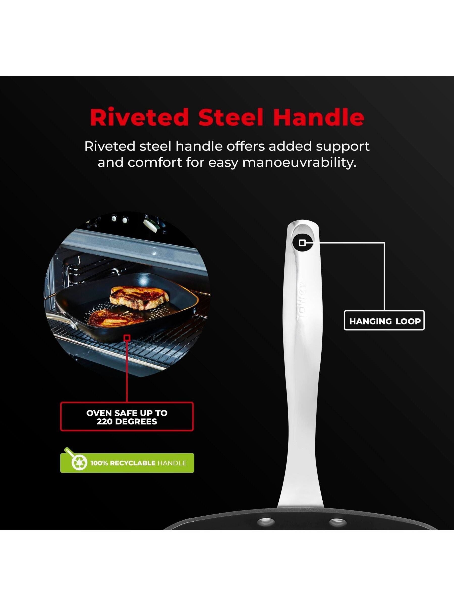 Tower black Smart Start Ultra Forged 26cm grill pan (British brand)
