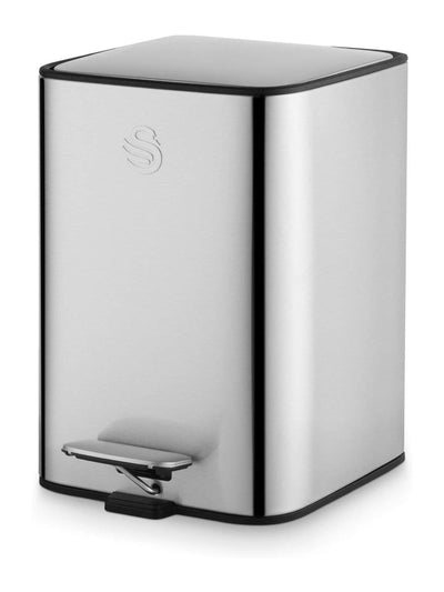 Swan Stainless Steel Compact Pedal Bin Bathroom Bin 5L