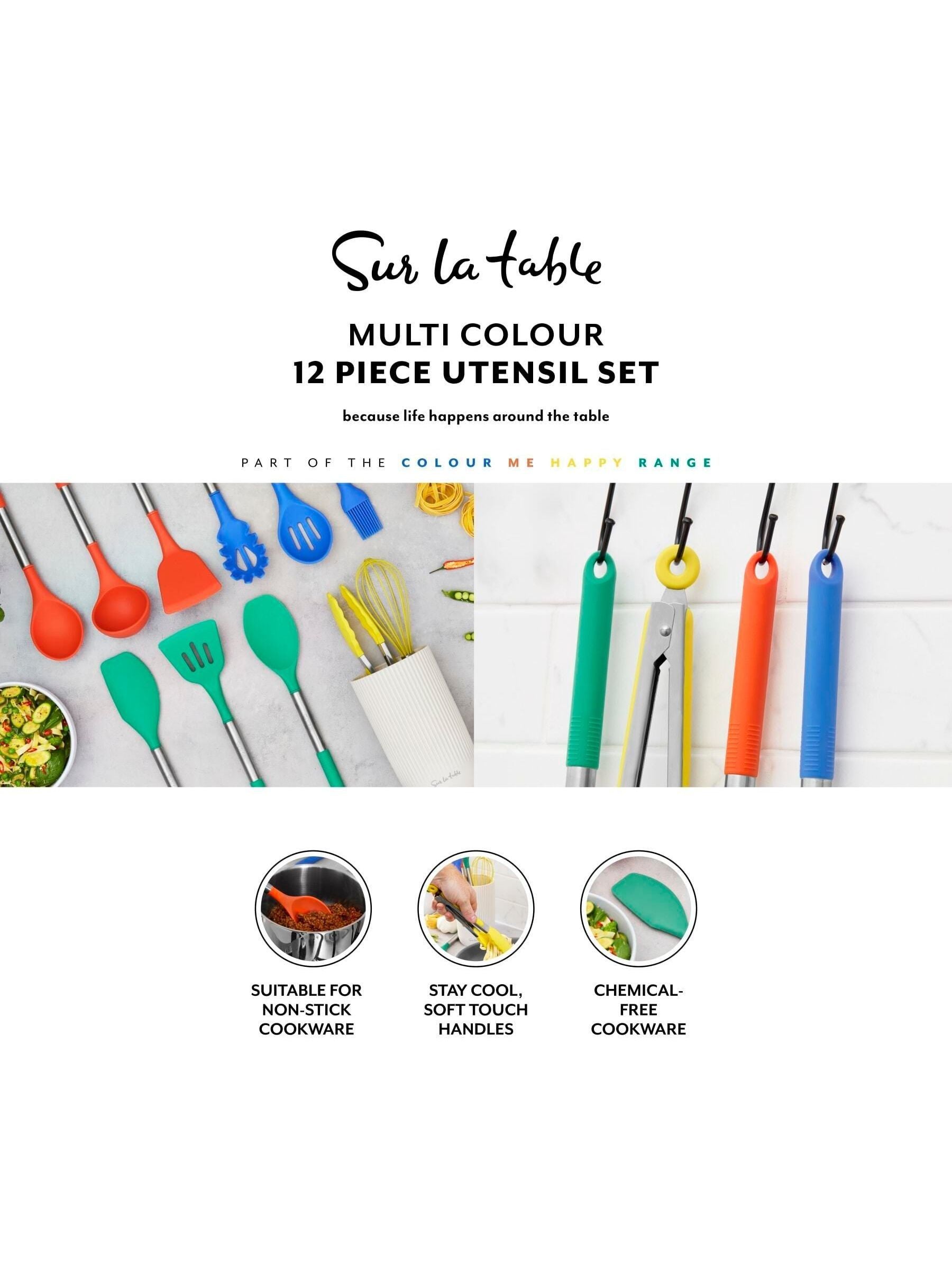 Sur La Table 12 Piece Utensil Set Assorted Colours (British brand)